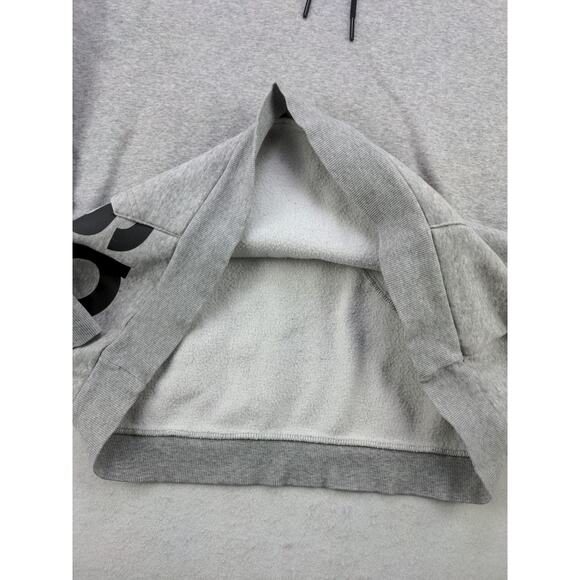 Mens Adidas Pullover Hoodie Size L Gray Big Wraparound Logo Sweatshirt - Picture 8 of 12